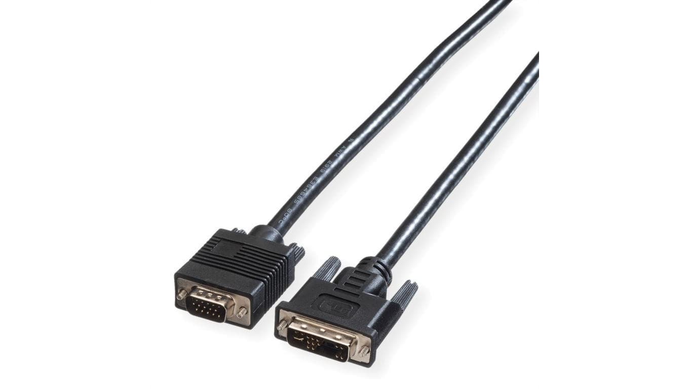 Kabel ROLINE DVI-VGA, DVI (12+5) - HD15 M/M, 2 m