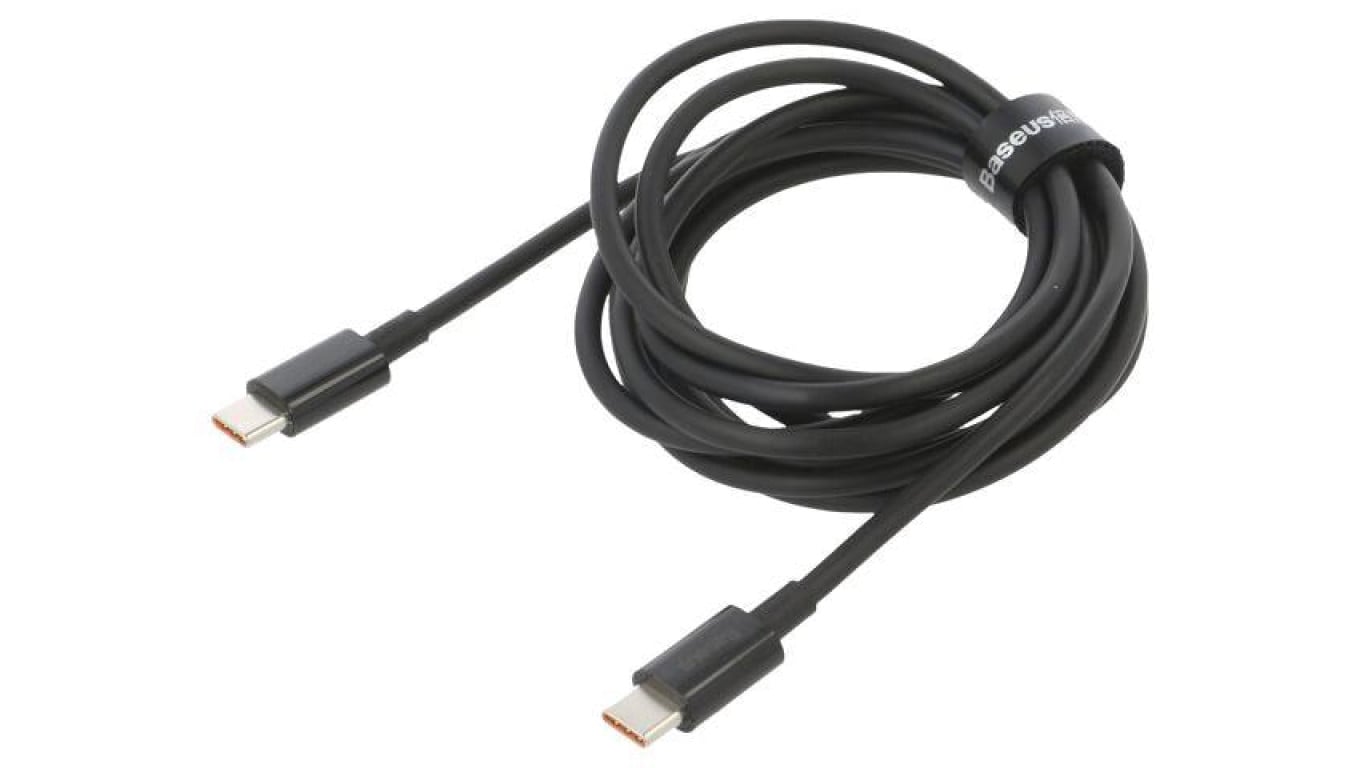 Kabel USB C wtyk z obu stron 2m czarny 100W CATYS-C01