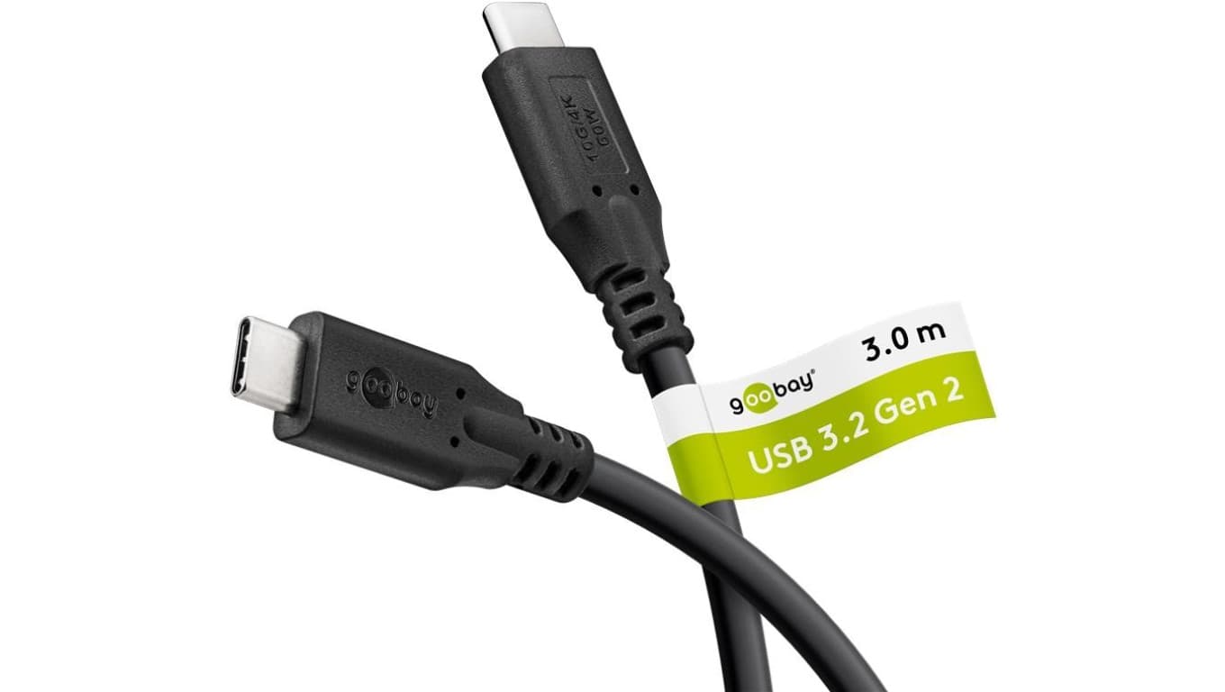 Kabel USB-C™, USB 3.2, 60 W, 10 Gbit/s, Power Delivery, 3 m