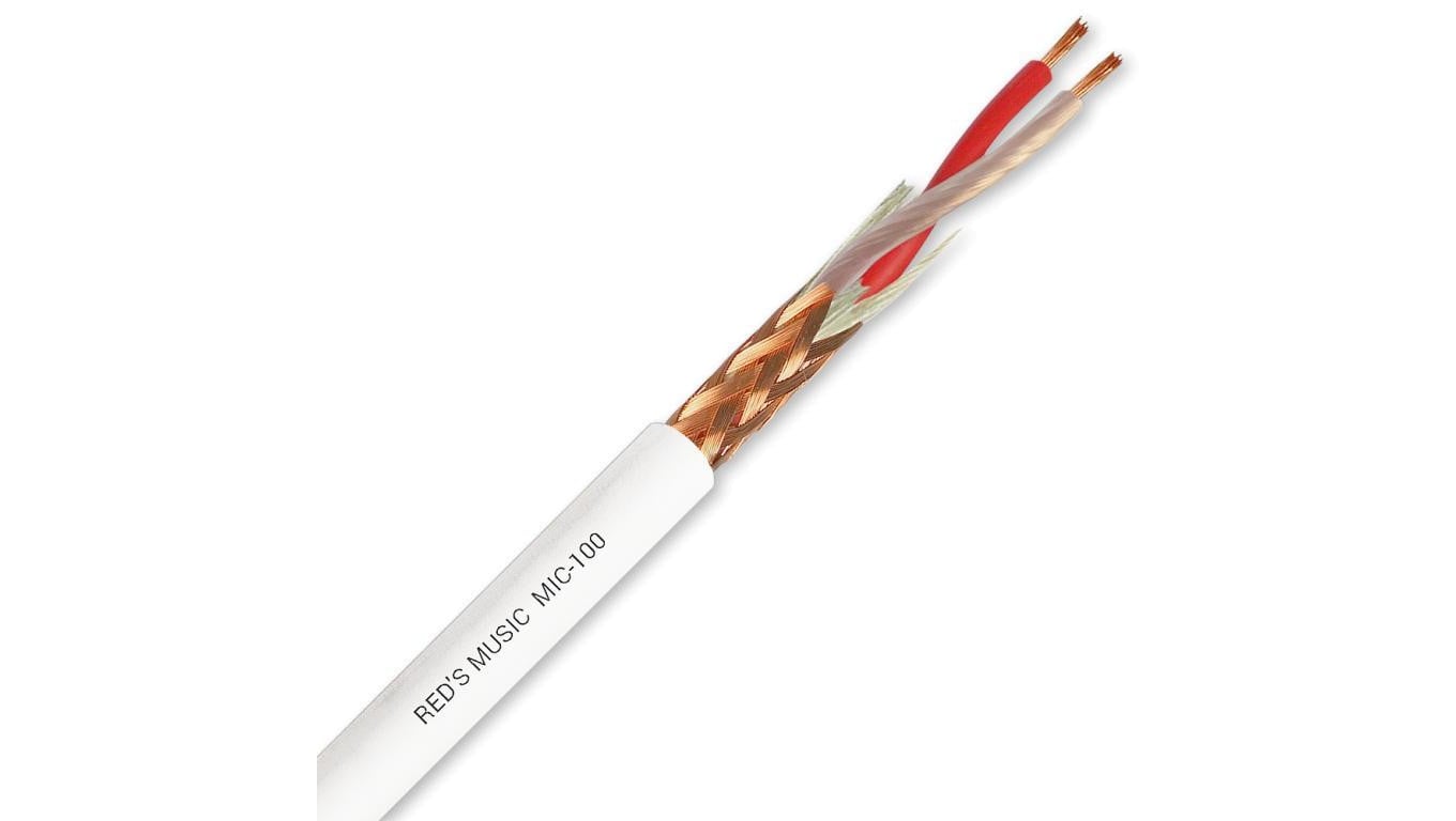 Kabel mikrofonowy biały 2x0,23mm² OFC Twinax PVC MIC-100-WHITE /100m/