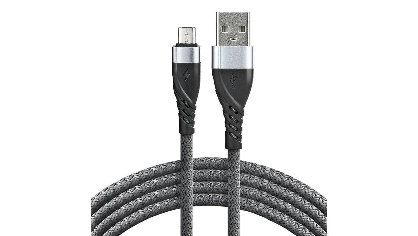 Kabel przewód pleciony USB - micro USB everActive CBB-1MG 100cm z obsługą szybkiego ładowania do 2,4A szary