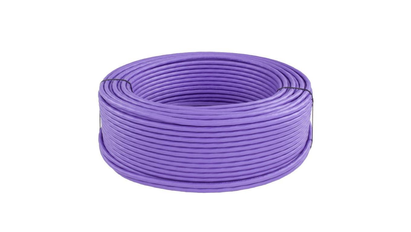 Kabel sieciowy S/FTP kat.7A skrętka 4x2x0,58mm wewnętrzny B2ca bezhalogenowy LSOH fioletowy Molex /500m/