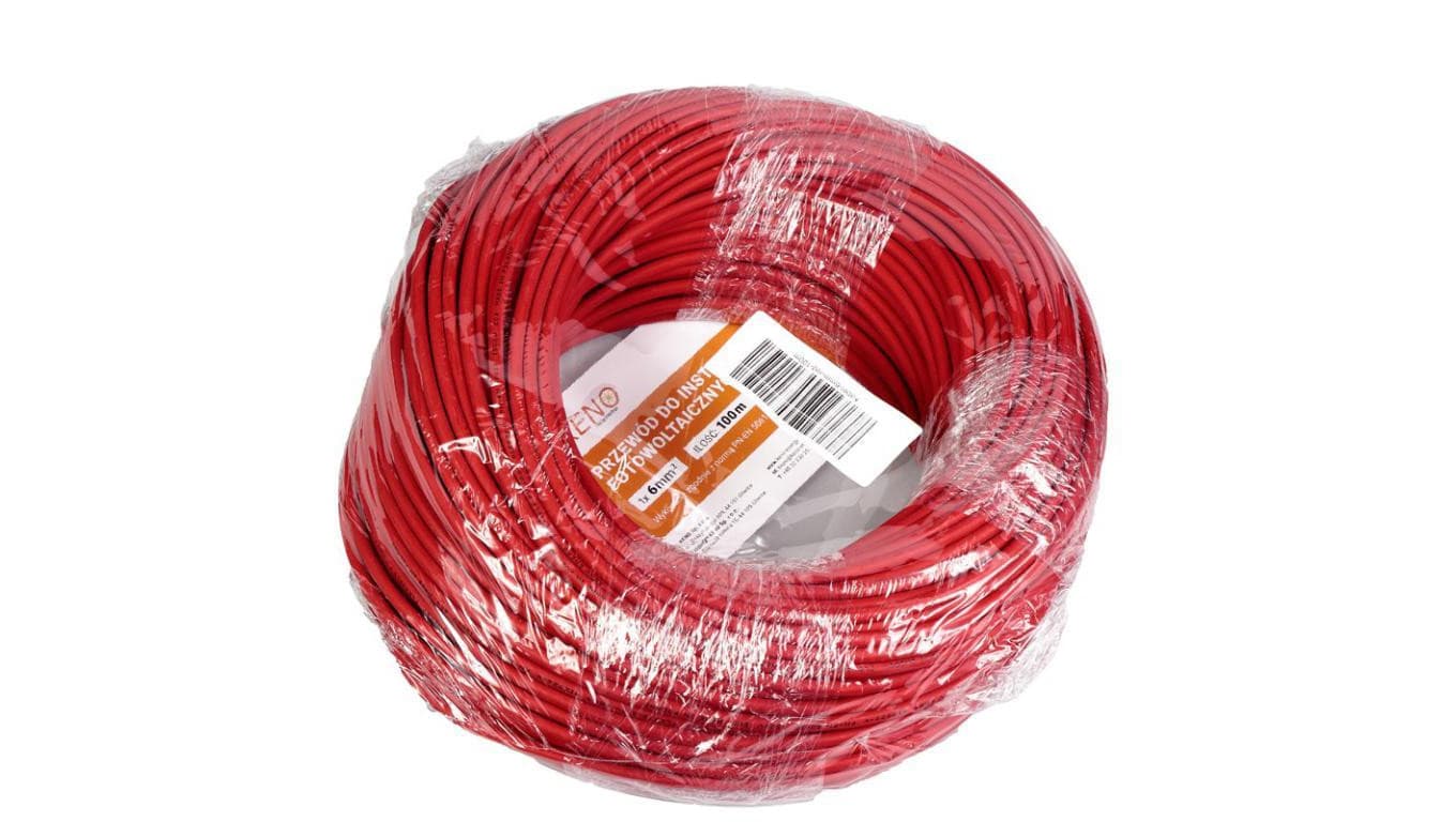 Kabel solarny KENO 6 mm / czerwony / odcinek 100 m kabel-6mm-red-100m