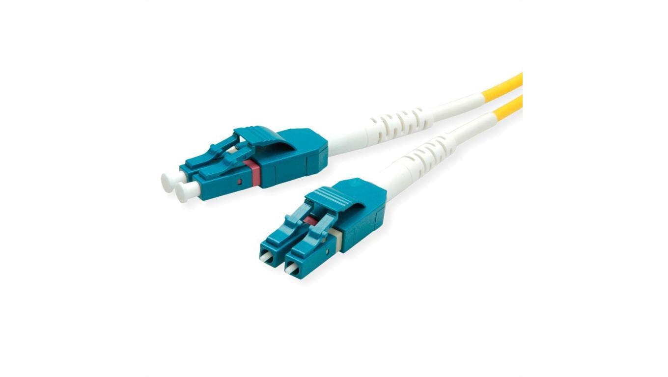 Kabel światłowodowy ROLINE duplex, jednomodowy 9/125µm OS2, LC/LC, żółty, 10 m