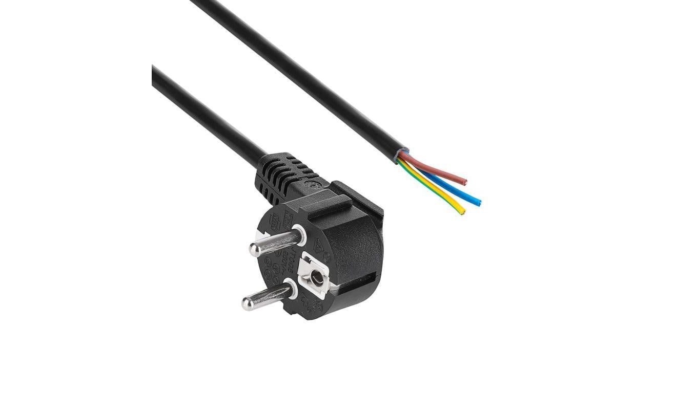Kabel zasilający bez zakończenia Akyga AK-OT-01S CU 3x1.5mm² CEE 7/7 1.5m