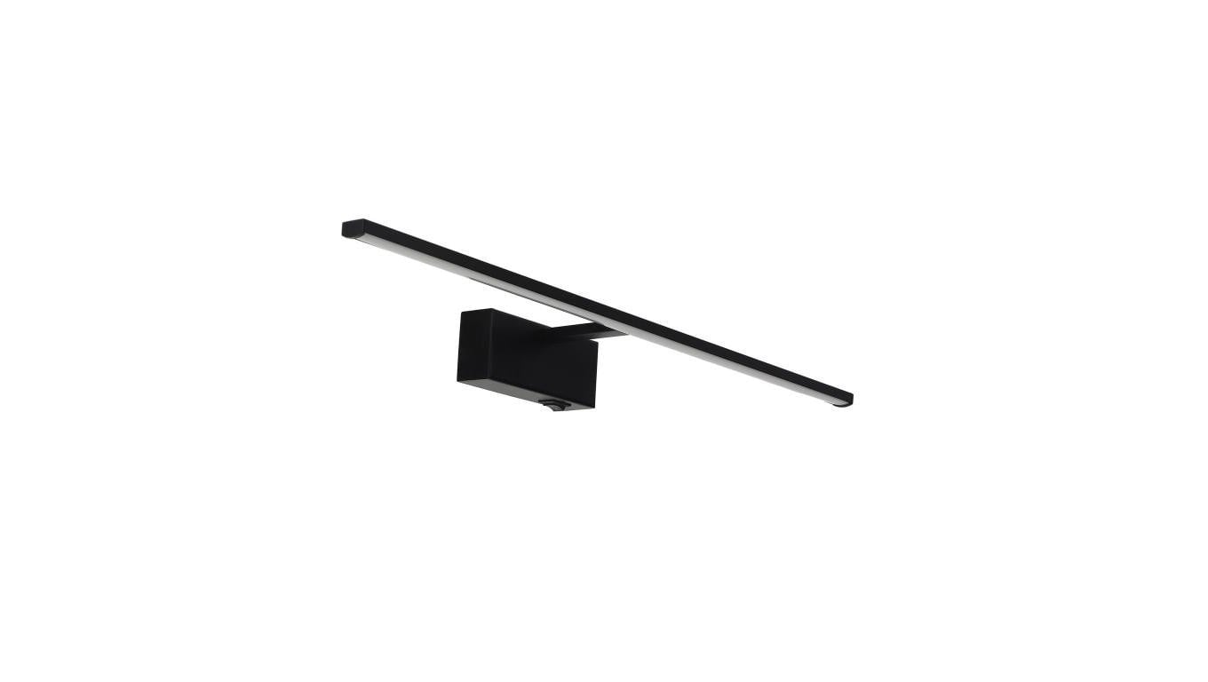 Kinkiet łazienkowy nad lustro/pokojowy LED, 12W, 850lm, 4200K, IP45, czarny, KANARYA-12 HOROZ