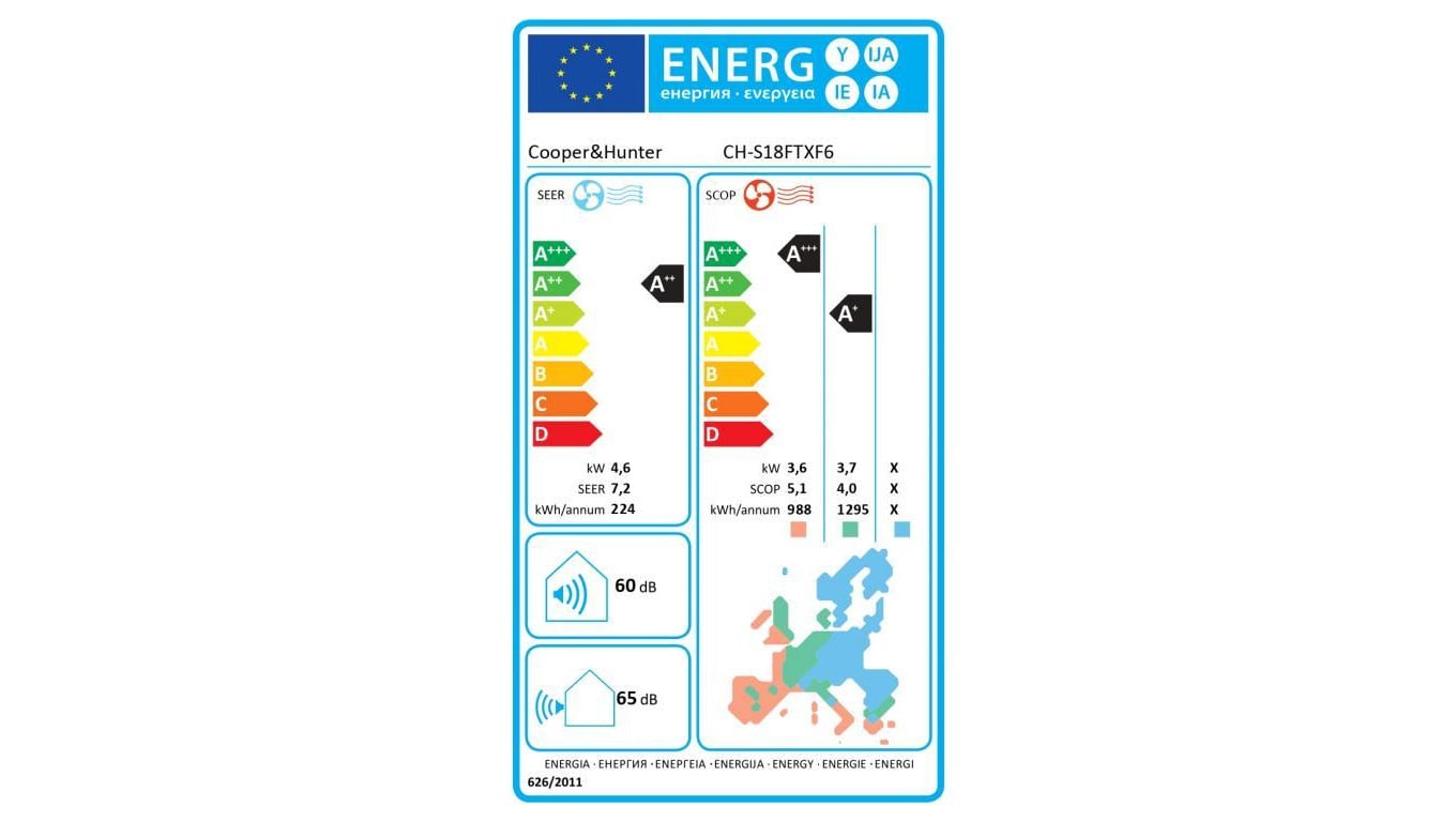 Klimatyzator ścienny CiH, Vital Plus, CH-S18FTXF6, 4,6 kW, 5 lat gwarancji, Grzanie i Chłodzenie, Wi-fi