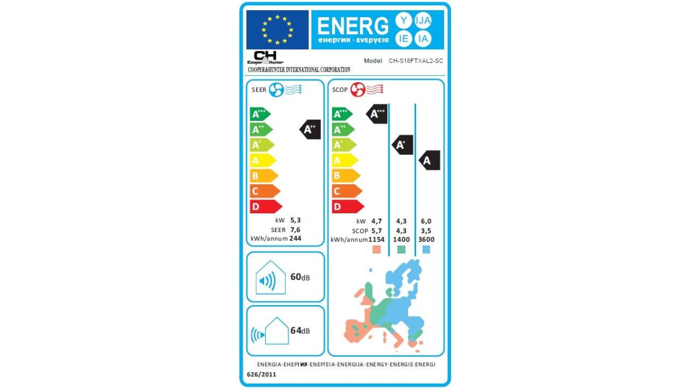 Klimatyzator ścienny CooperiHunter, Supreme Continental 2 (Złoty), CH-S18FTXAL2-GD (komplet), 5,3 kW, 5 lat gwarancji