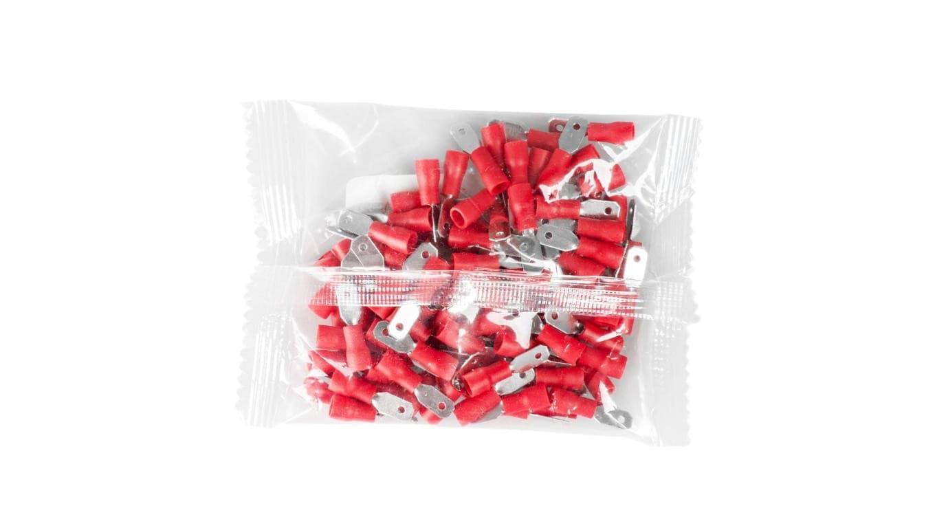 Konektory izolowane męskie 0,5-1,5mm2 4,8mm czerwone 100 szt. VA0391 Vayox