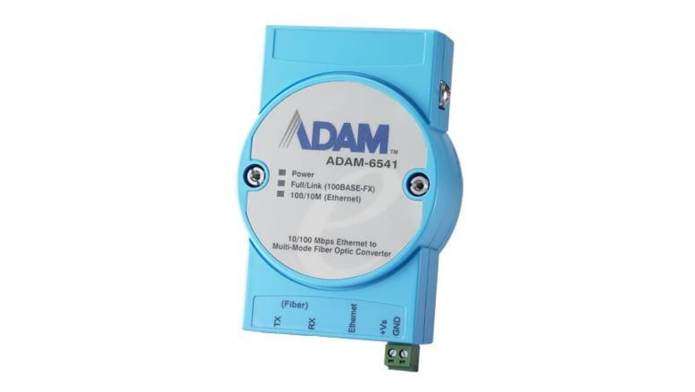 Konwerter Ethernet na światłowód wielomodowy, ze złączem RJ-45, 100Mb/s, napięcie wejściowe: 10-30 VDC ADAM-6541-AE