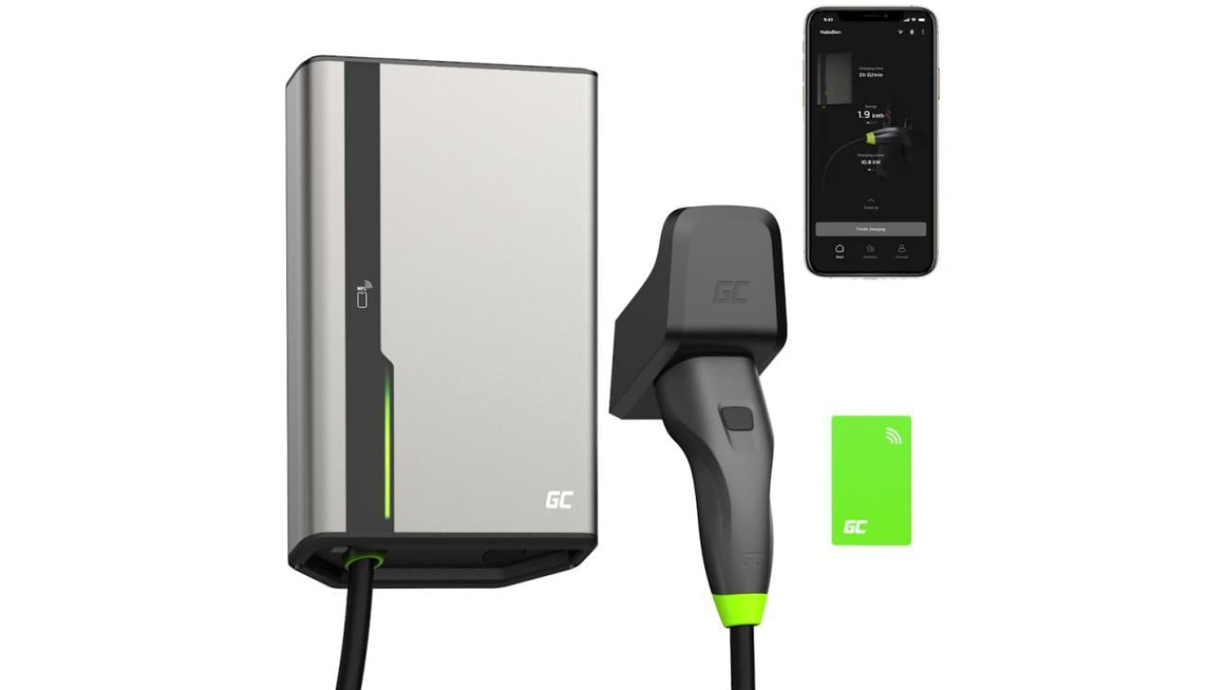 ŁADOWARKA EV Wallbox Green Cell HabuDen EVGC021B2250 22kW TYPE 2 5M GC App NFC BT Wi-Fi