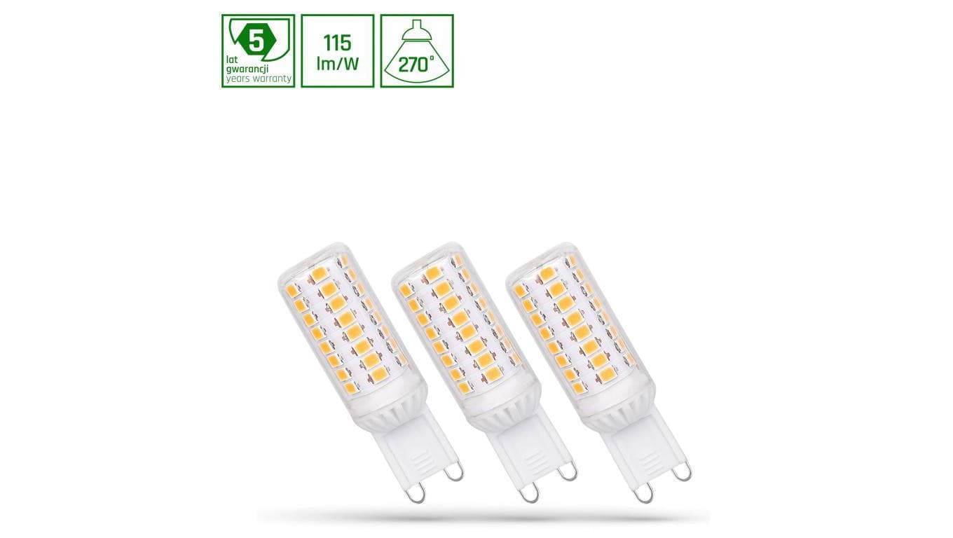 Żarówka LED G9 230V 4W 440lm 6000K DIMMABLE 5LAT PREMIUM /zestaw 3 szt./