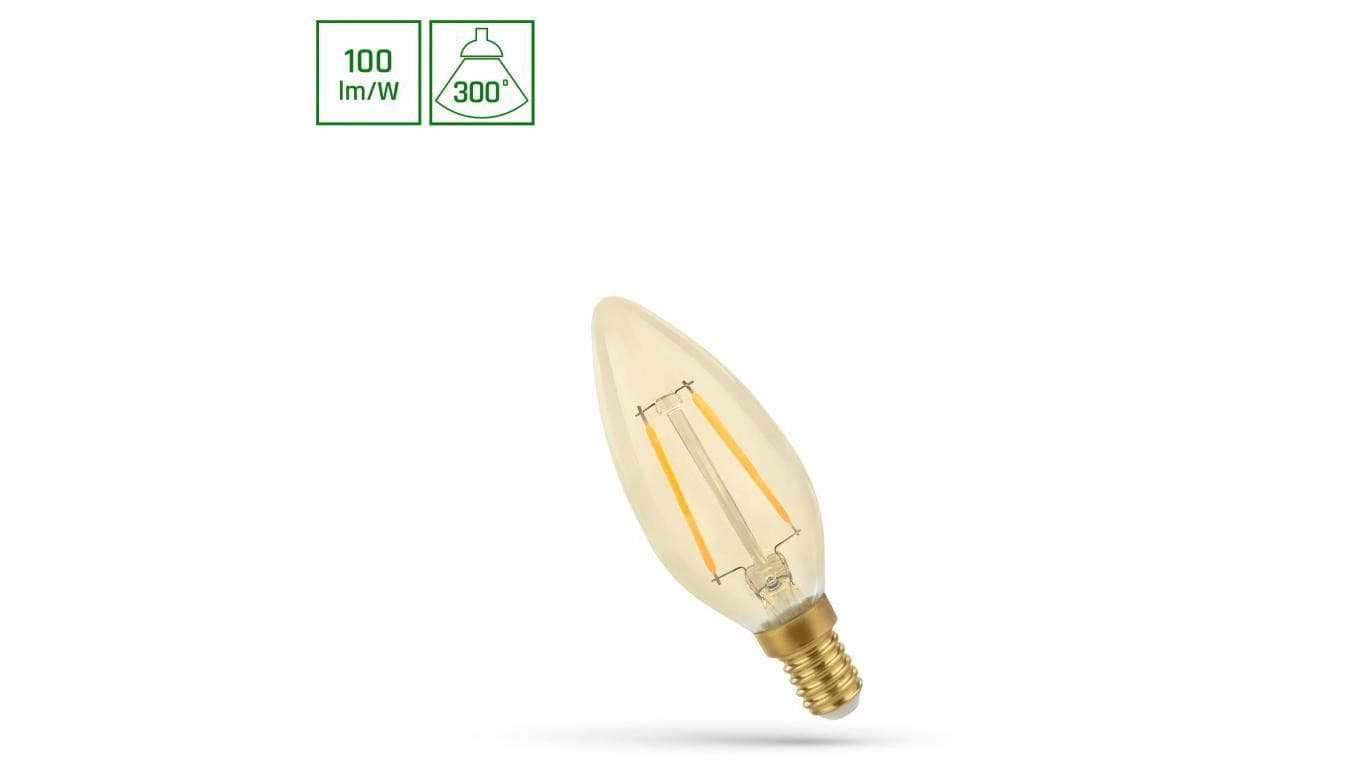 Żarówka świeczka LED E14 4,9W 490lm COG 2400K RETROSHINE