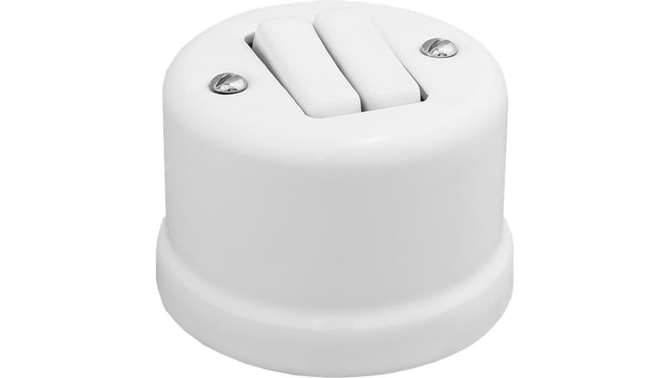Łącznik do sterowania roletami natynkowy Retro ceramic 10A-250V~, biały