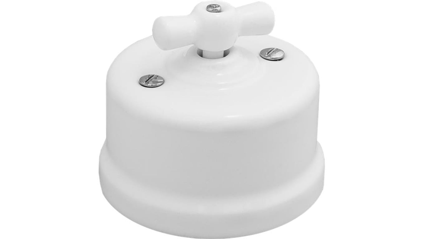 Łącznik dzwonkowy obrotowy natynkowy Retro ceramic 10A-250V~, biały
