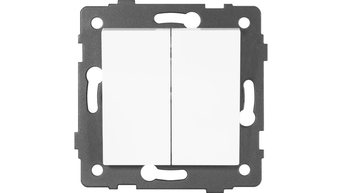 Łącznik dzwonkowy podwójny MODERN-Q, 10AX-250V~, biały