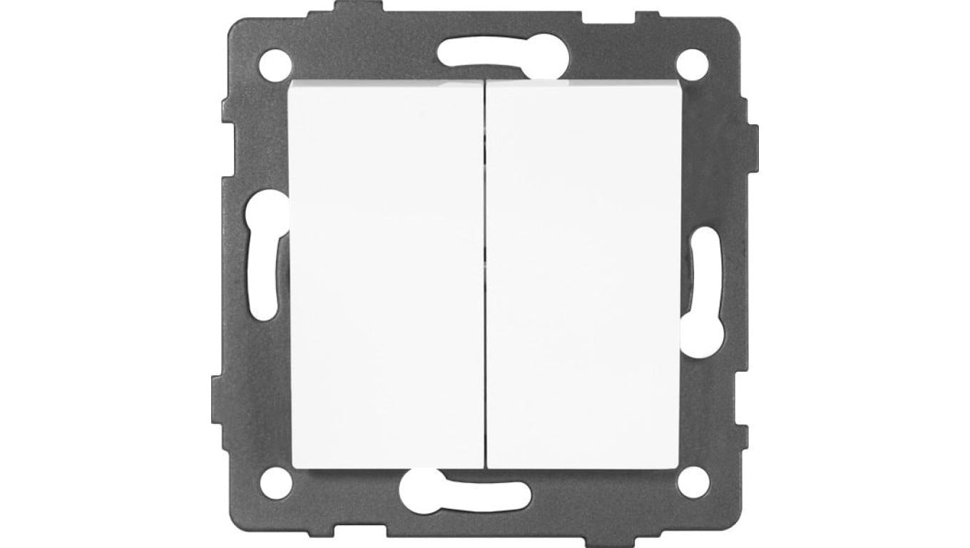 Łącznik dzwonkowy podwójny MODERN-Q, 10AX-250V~, biały