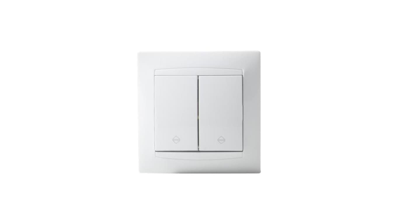 Łącznik schodowy podwójny LUNA, 10A-250V~, biały (9206-32)