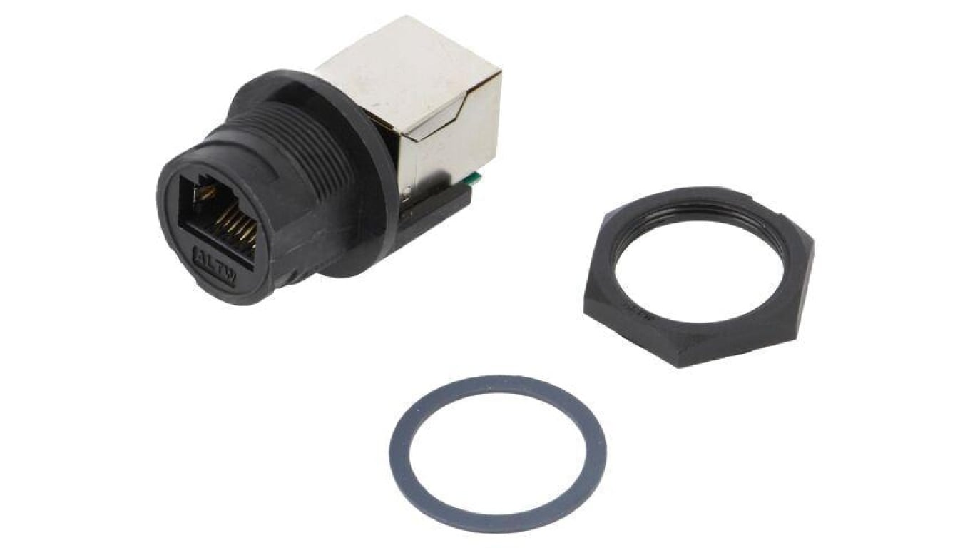 Łącznik, RJ45, cat 5e, PIN: 8, prosty, ekranowany, na panel,skręcane RCP-5SPFFH-TCU7001