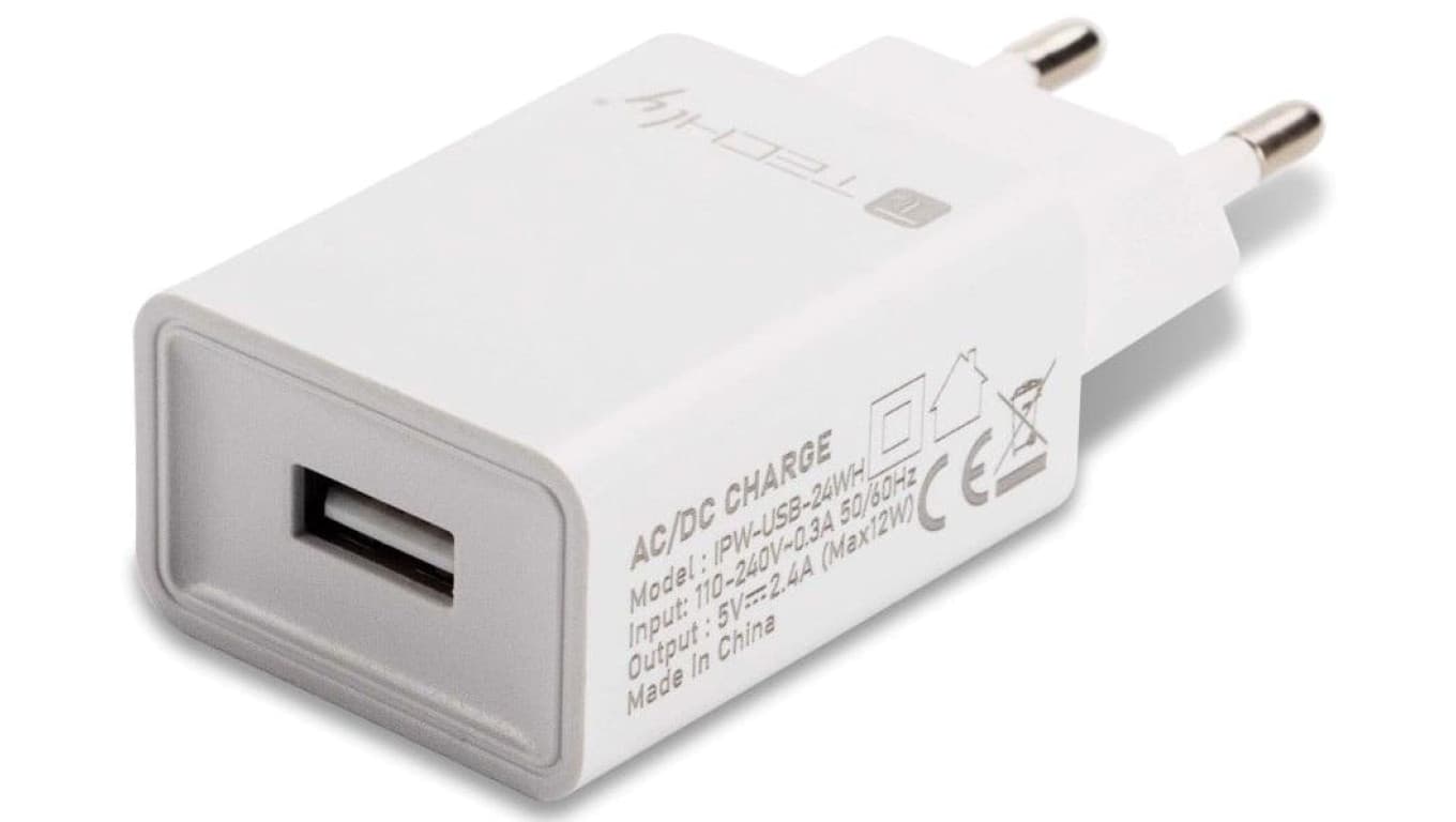 Ładowarka sieciowa USB 12W/2.4A 5V biała