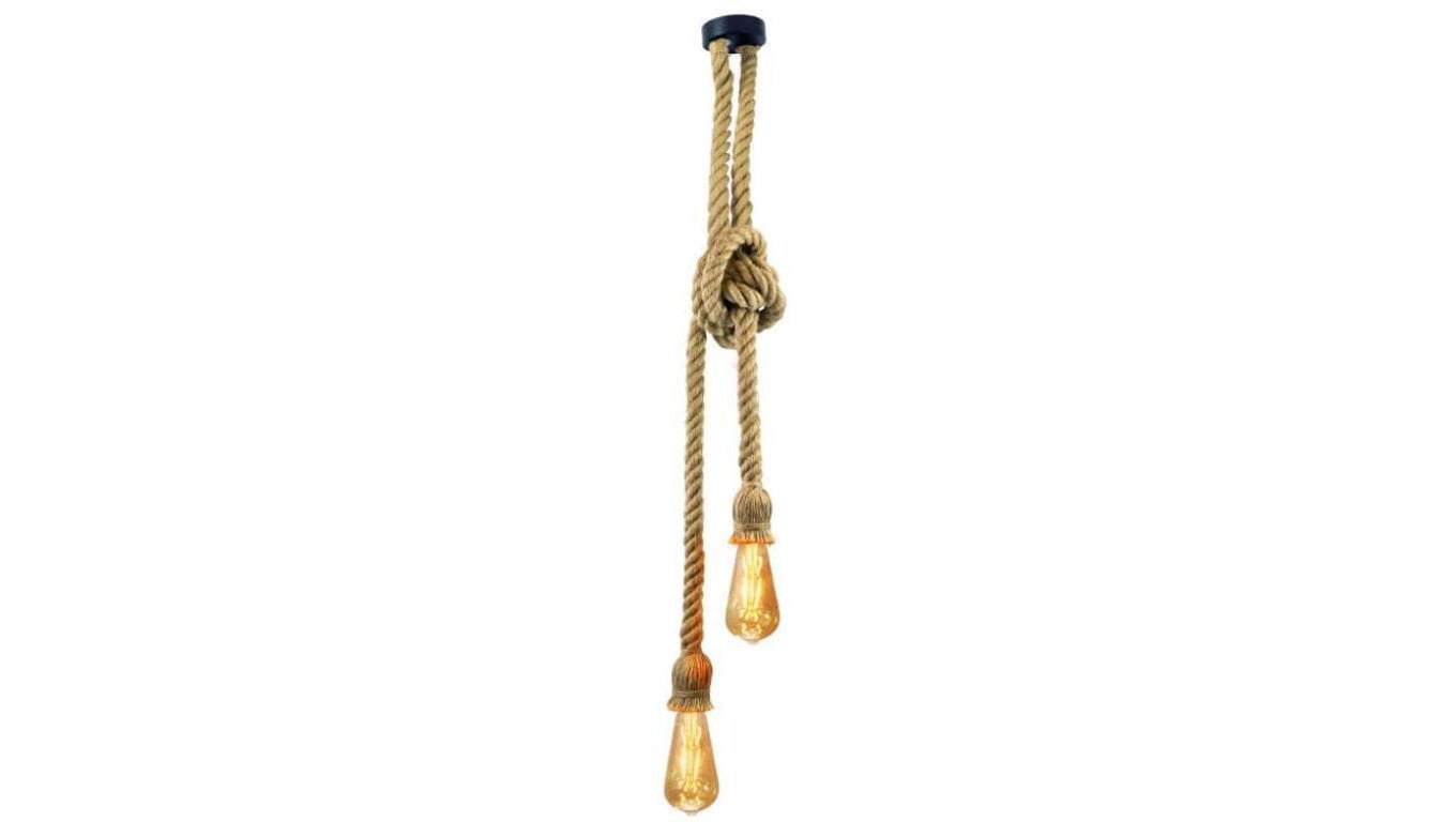 Lampa Wisząca Sufitowa ROPE 2xE27 SZNUR LOFT Vintage - GOLDLUX