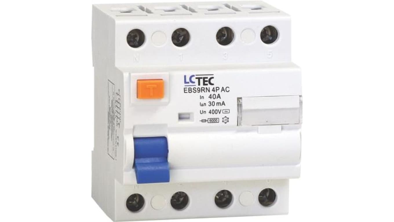 LcTec Wyłącznik różnicowoprądowy 4P 25A 30mA typ AC 6kA EBS9RN 491089