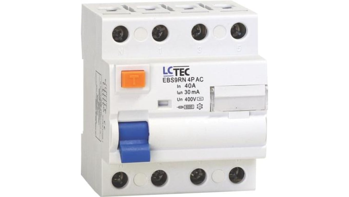 LcTec Wyłącznik różnicowoprądowy 4P 25A 30mA typ AC 6kA EBS9RN 491089