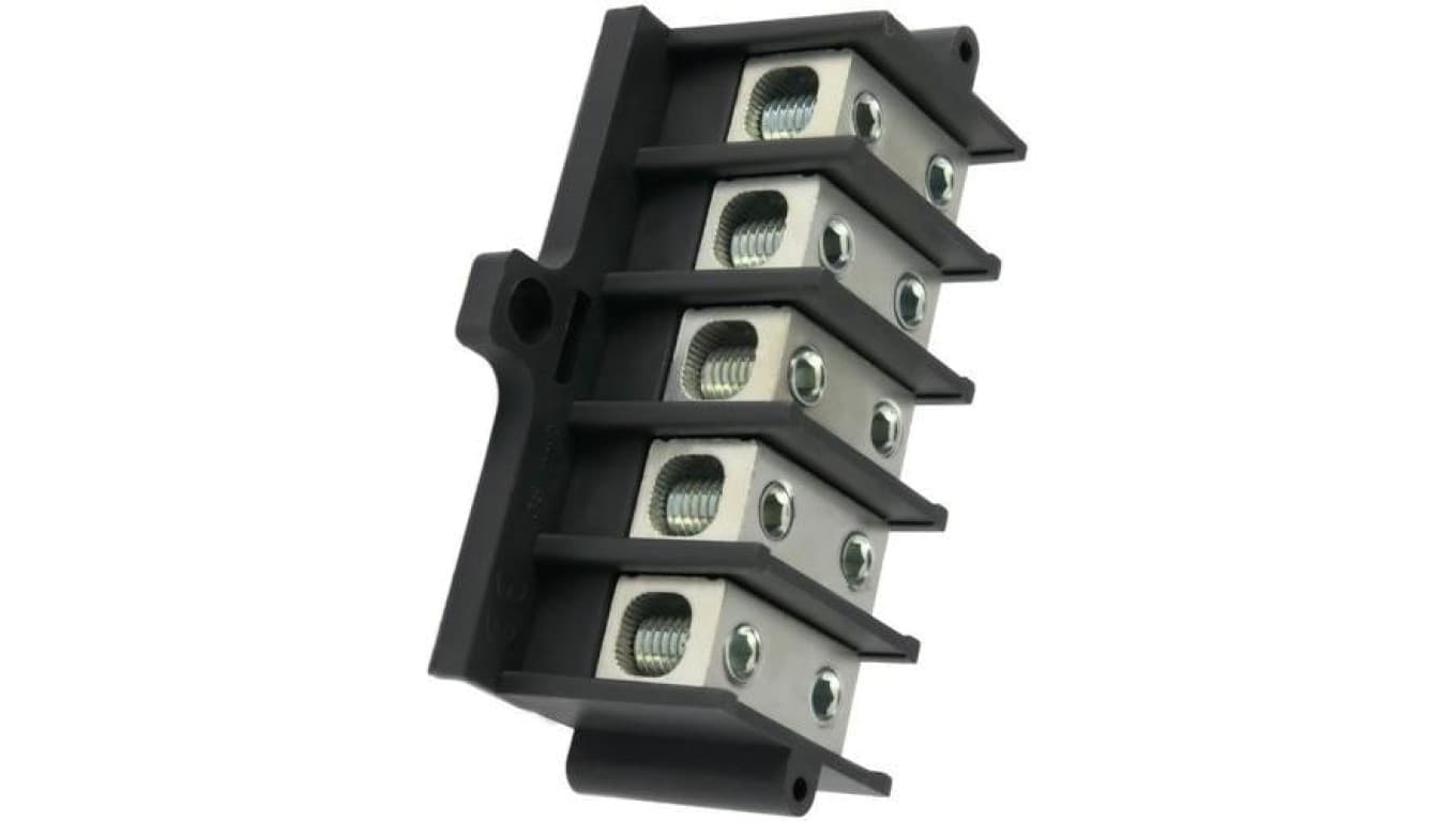 Listwa zaciskowa pięciopolowa typu Zgx 5x35mm2 czarna GEP-00171