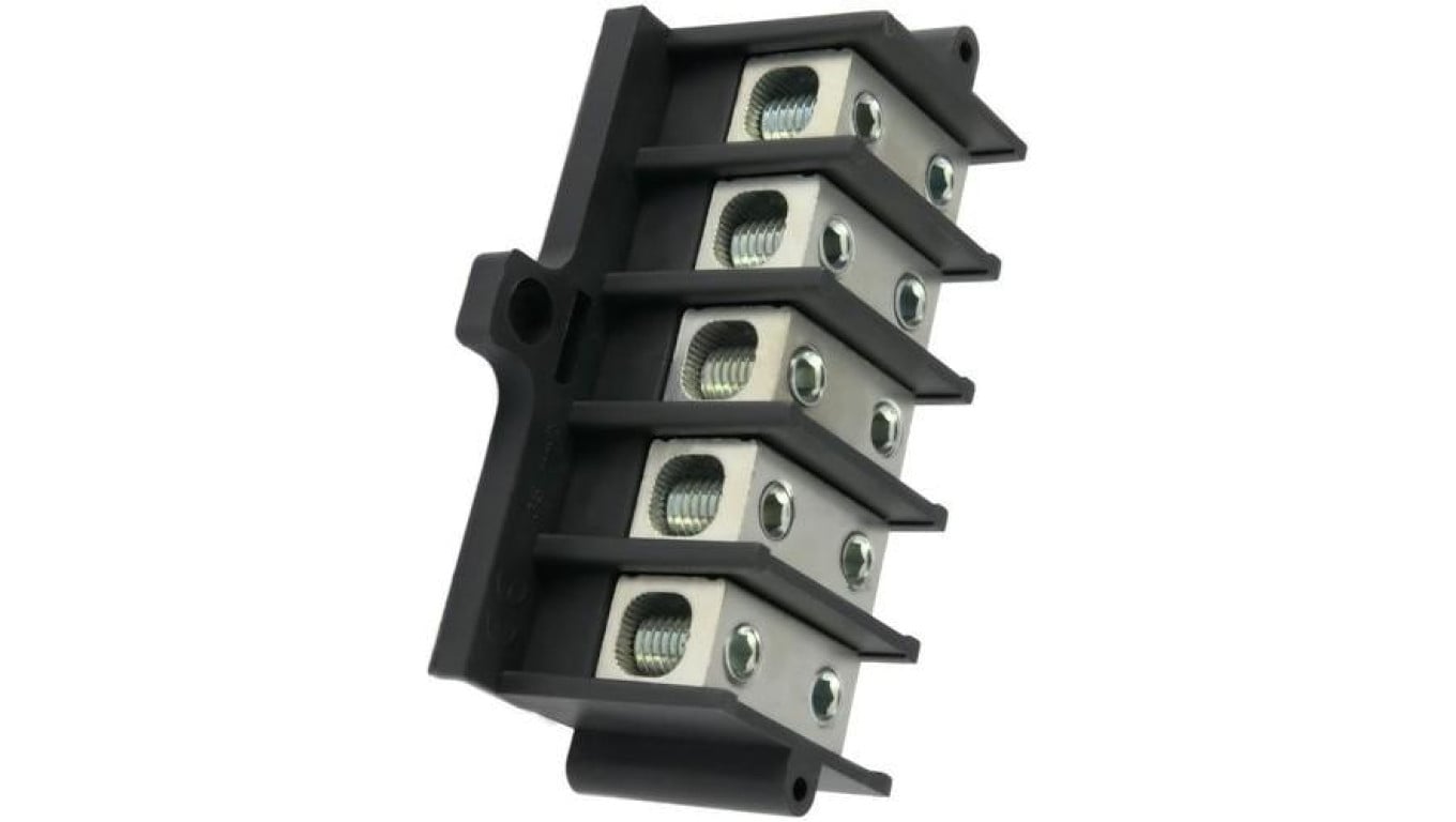 Listwa zaciskowa pięciopolowa typu Zgx 5x35mm2 czarna GEP-00171