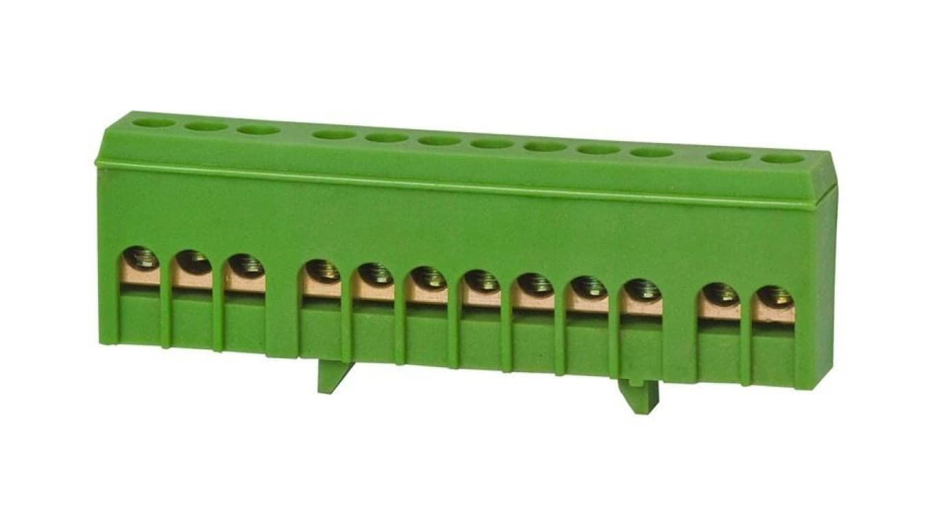 Listwa zerowa 12-modułowa 12x16mm² - zielona F2.0259