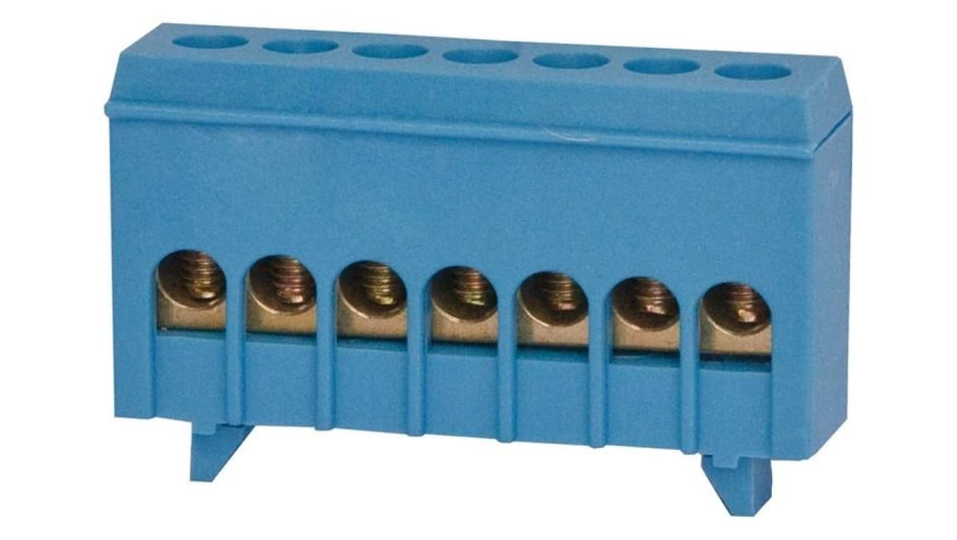Listwa zerowa 7-modułowa 7x16mm² - niebieska F2.0256