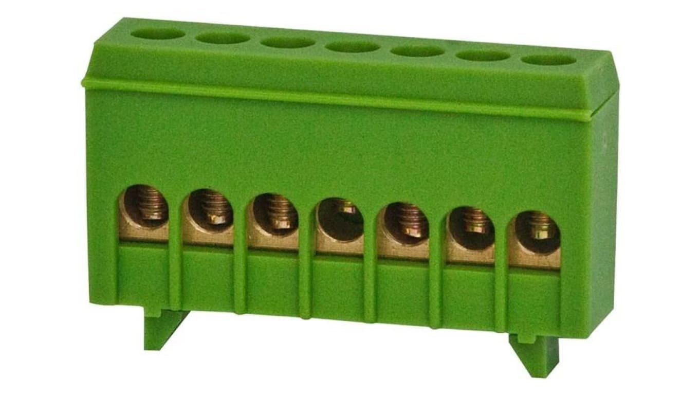Listwa zerowa 7-modułowa 7x16mm² - zielona F2.0257