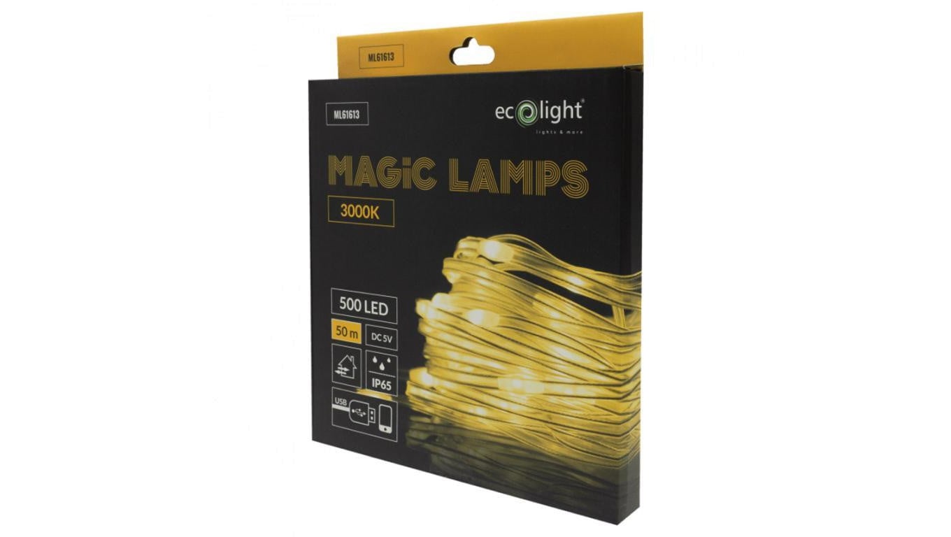 Magiczne lampki 500 led 3000K 50m DC5V