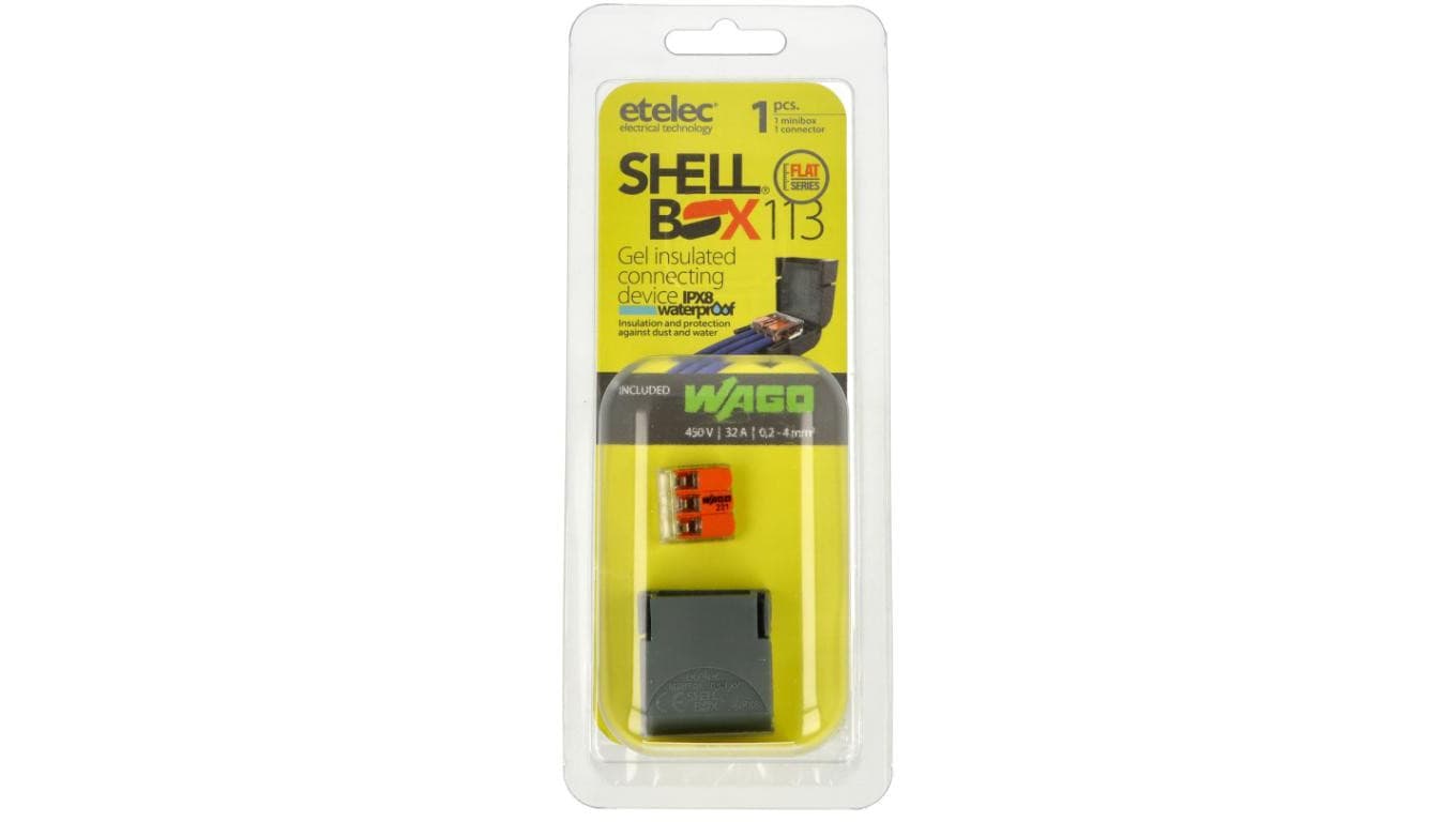 Mufa kablowa żelowa wielokrotnego użytku na 1 złączkę 0,2-4mm2 hermetyczna IPx8 ShellBOX MJBF-113