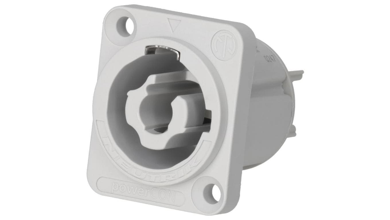 NEUTRIK Gniazdo tablicowe panelowe zasilające PowerCON 2P+Z 20A 250V szare NAC3MPXXB