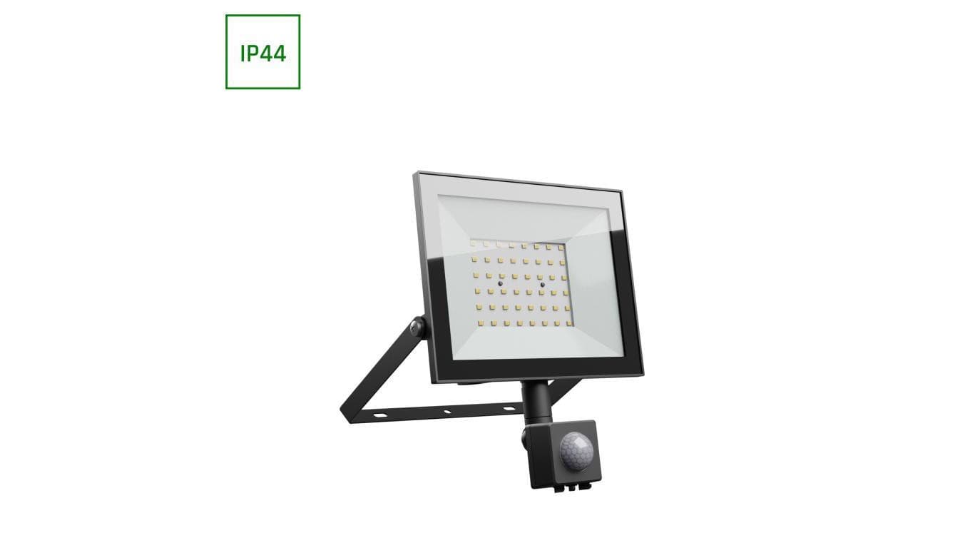 Naświetlacz LED z czujnikiem PIR NOCTIS LUX 4 50W 4300lm 3000K IP44 czarny