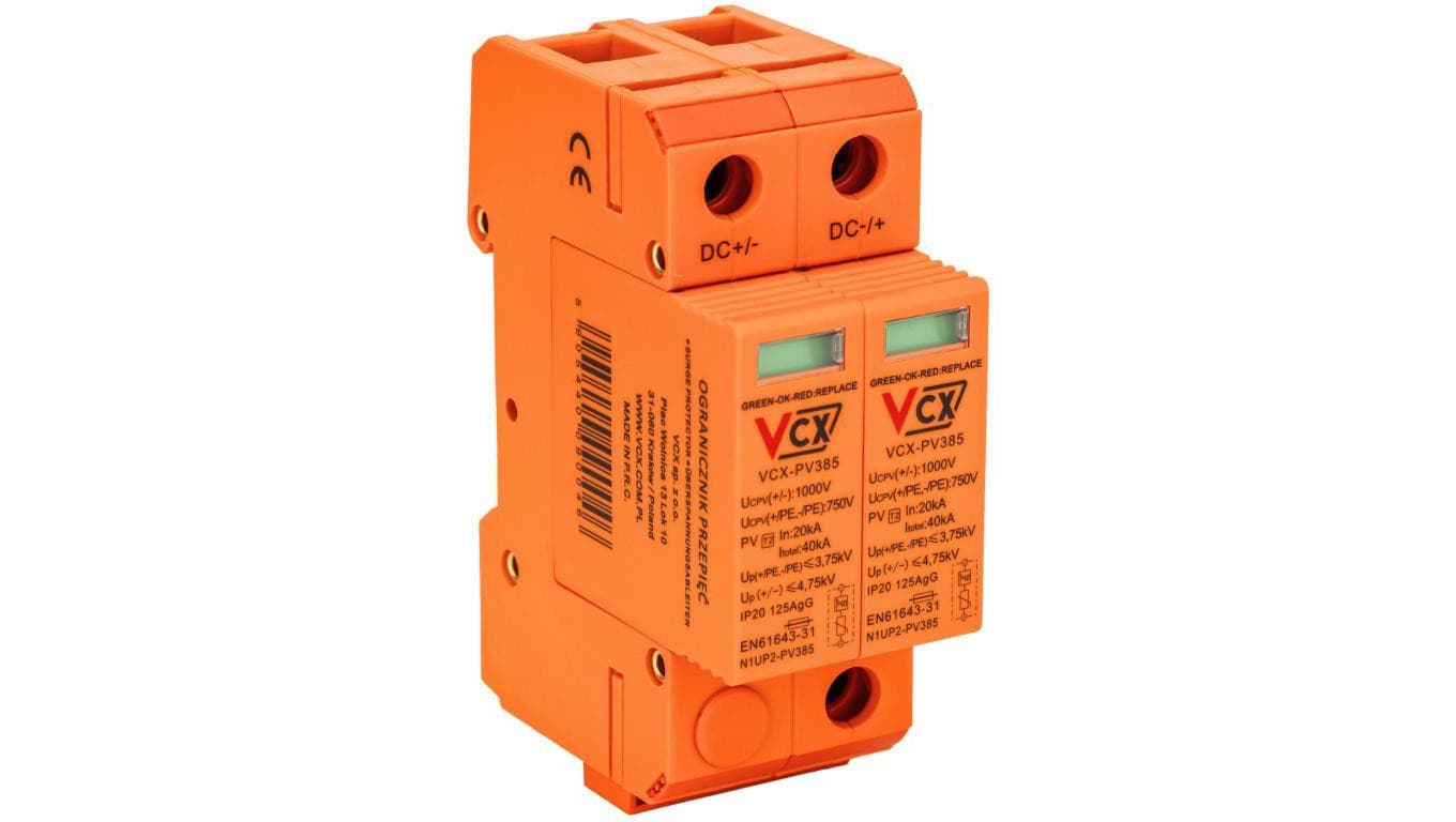 Ogranicznik przepięć SPD DC 1000V C PV385 (Typ 2) 2P 20kA/40kA fotowoltaiczny VCX