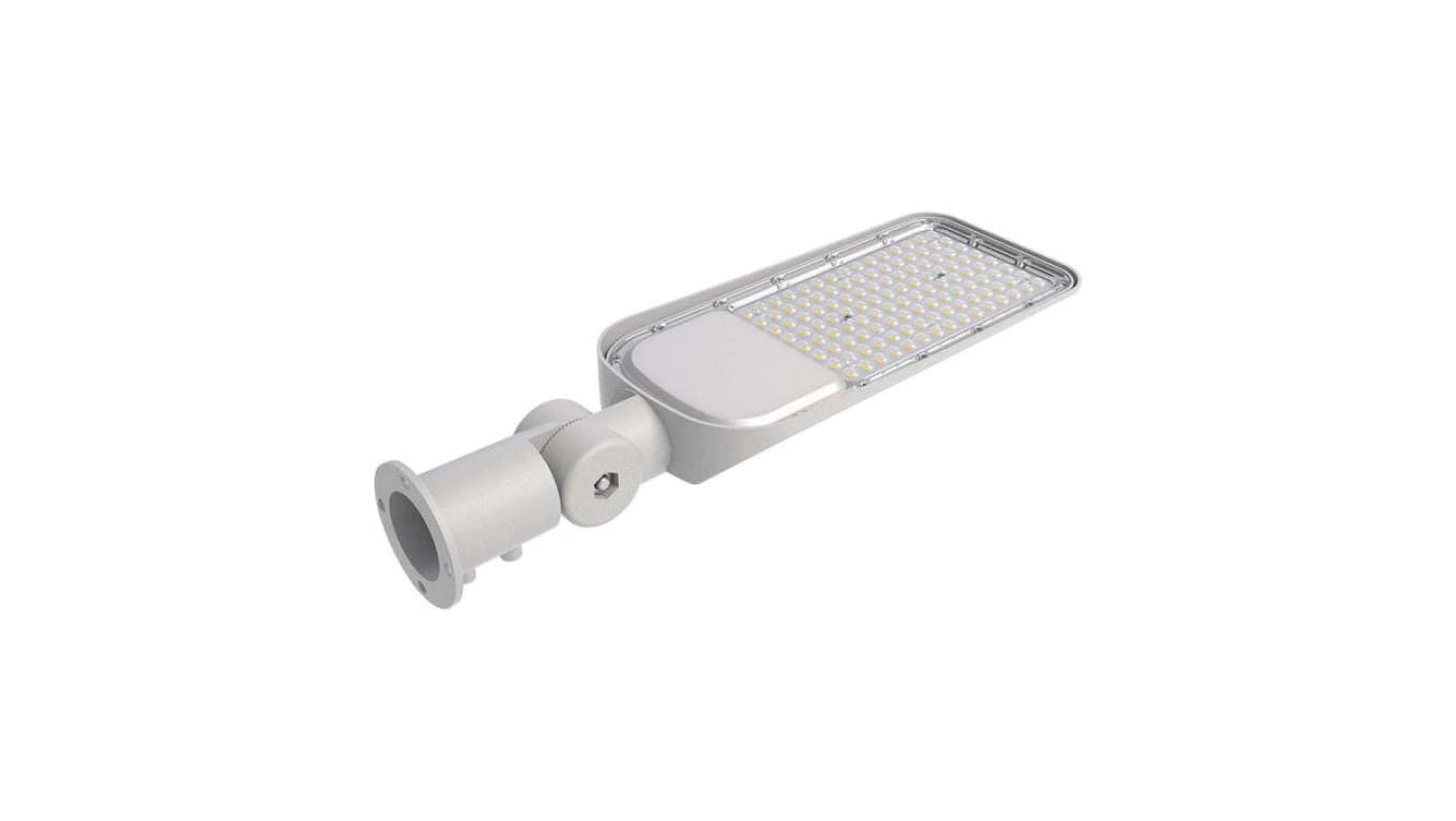 Oprawa, lampa uliczna LED SMD 50W 5740lm 6500K IP68 szara z regulowanym uchwytem barwa CW biała zimna V-TAC SAMSUNG VT-59ST-N