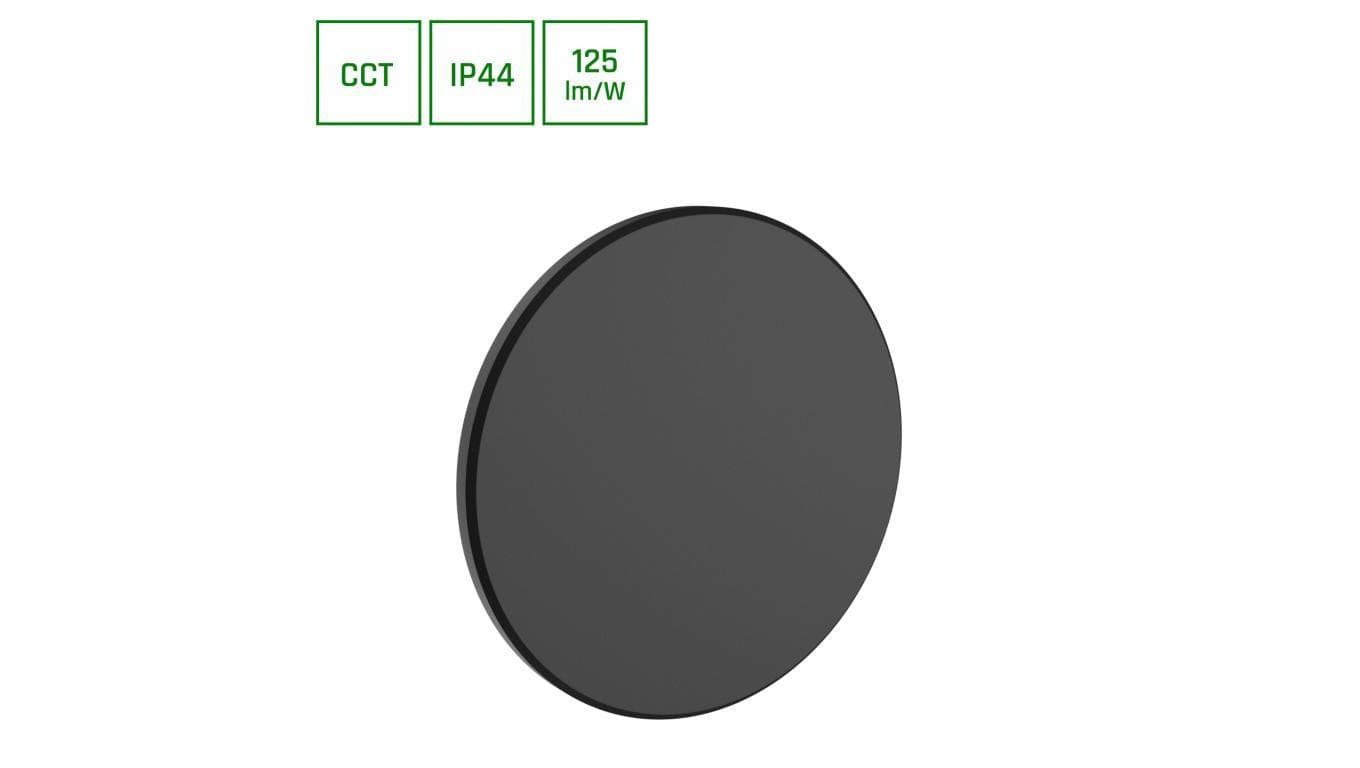 Oprawa elewacyjna LED PIATTA 12W 1500lm CCT IP44 czarny