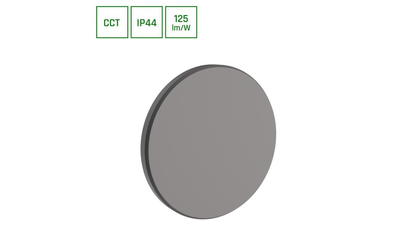 Oprawa elewacyjna LED PIATTA 9W 1125lm CCT IP44 szary