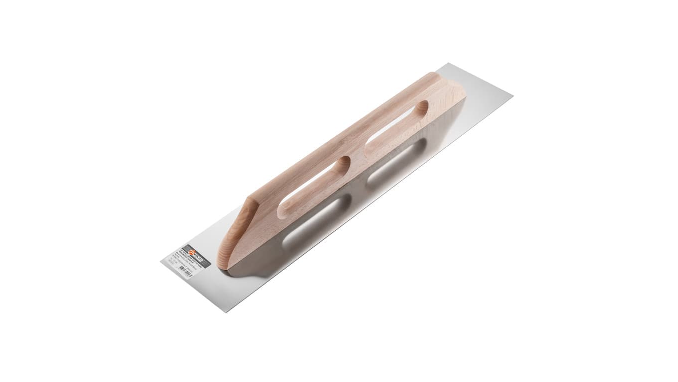 Paca nierdzewna gładka, rączka drewniana 130 Х 600 mm (100-448)