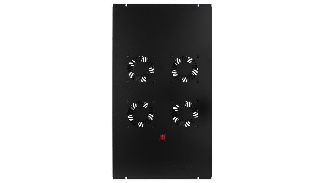 Panel 4x wentylator RACK 19 do szaf 600x1000 podsufitowy czarny NEKU FLR GREEN