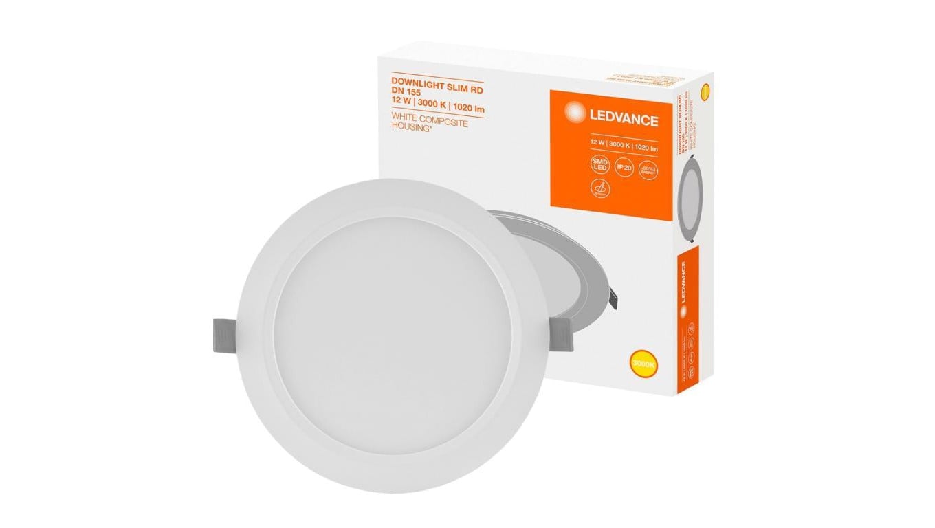 Panel LED Podtynkowy wpuszczany 12W 3000K DOWNLIGHT Slim DN155 LEDVANCE okrągły