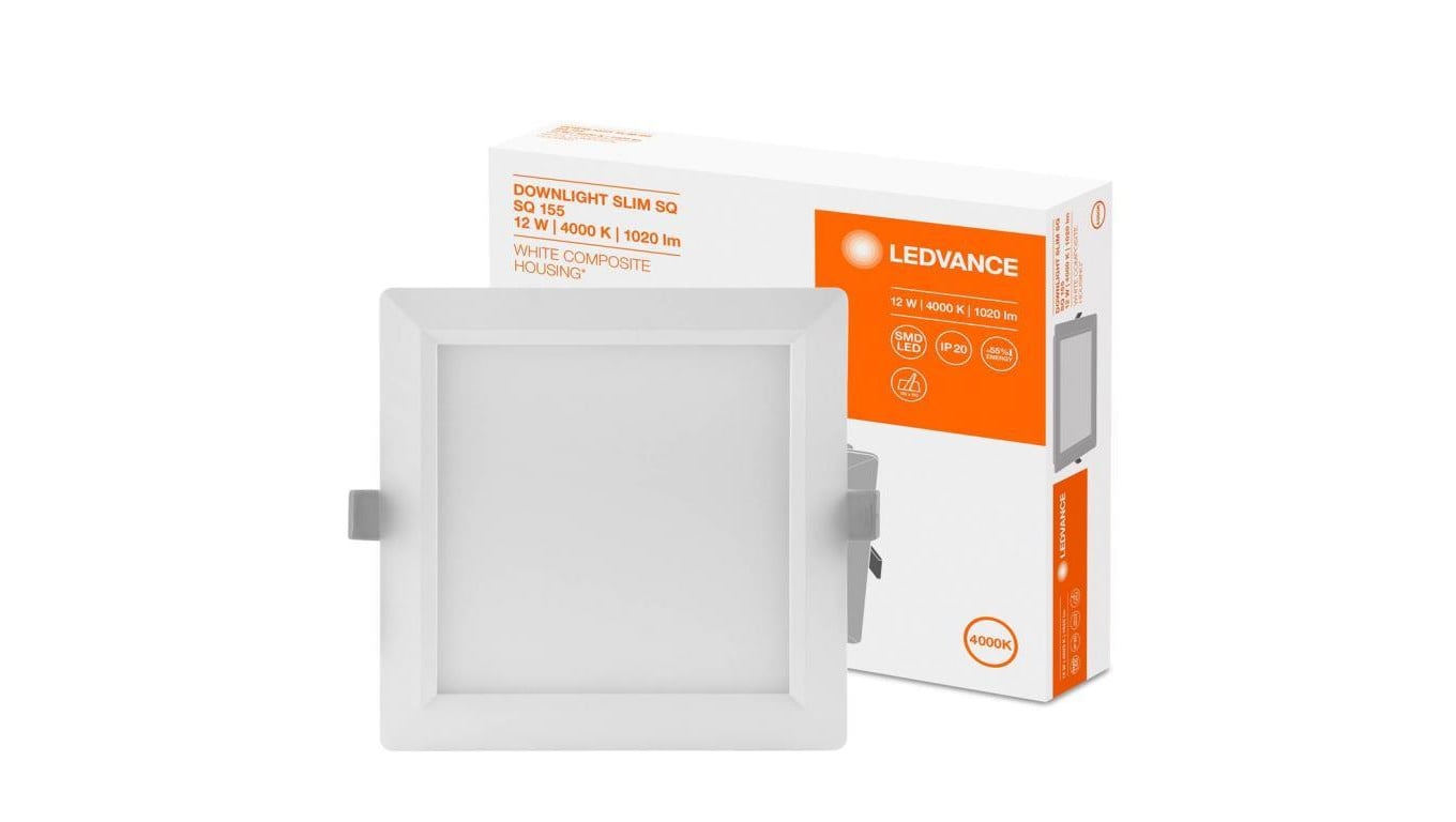 Panel LED Podtynkowy wpuszczany 12W 4000K DOWNLIGHT Slim SQ155 LEDVANCE kwadrat