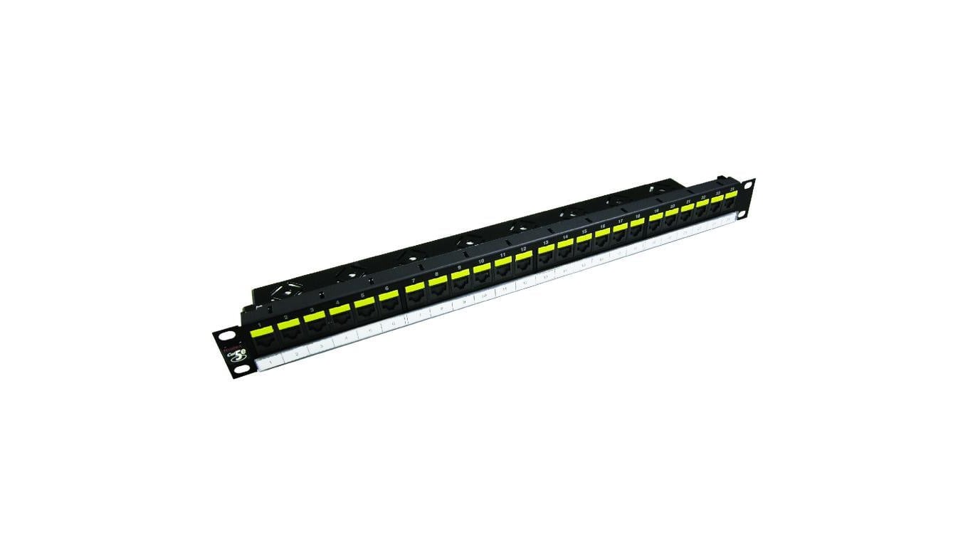 Patch panel RACK 19 kat.5e 24p UTP z półką 1U czarny DataGate+ Molex
