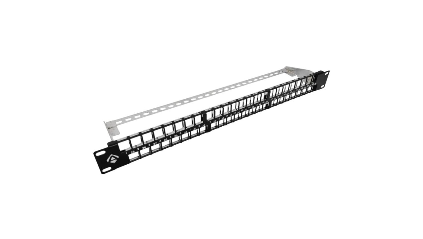 Patch panel RACK 19 kat.5e 48p UTP z półką 1U czarny Alantec