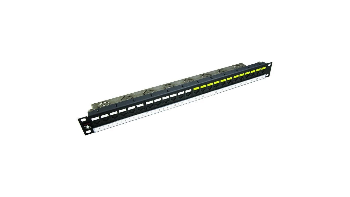 Patch panel RACK 19 kat.6 24p UTP z półką 1U czarny DataGate+ Molex