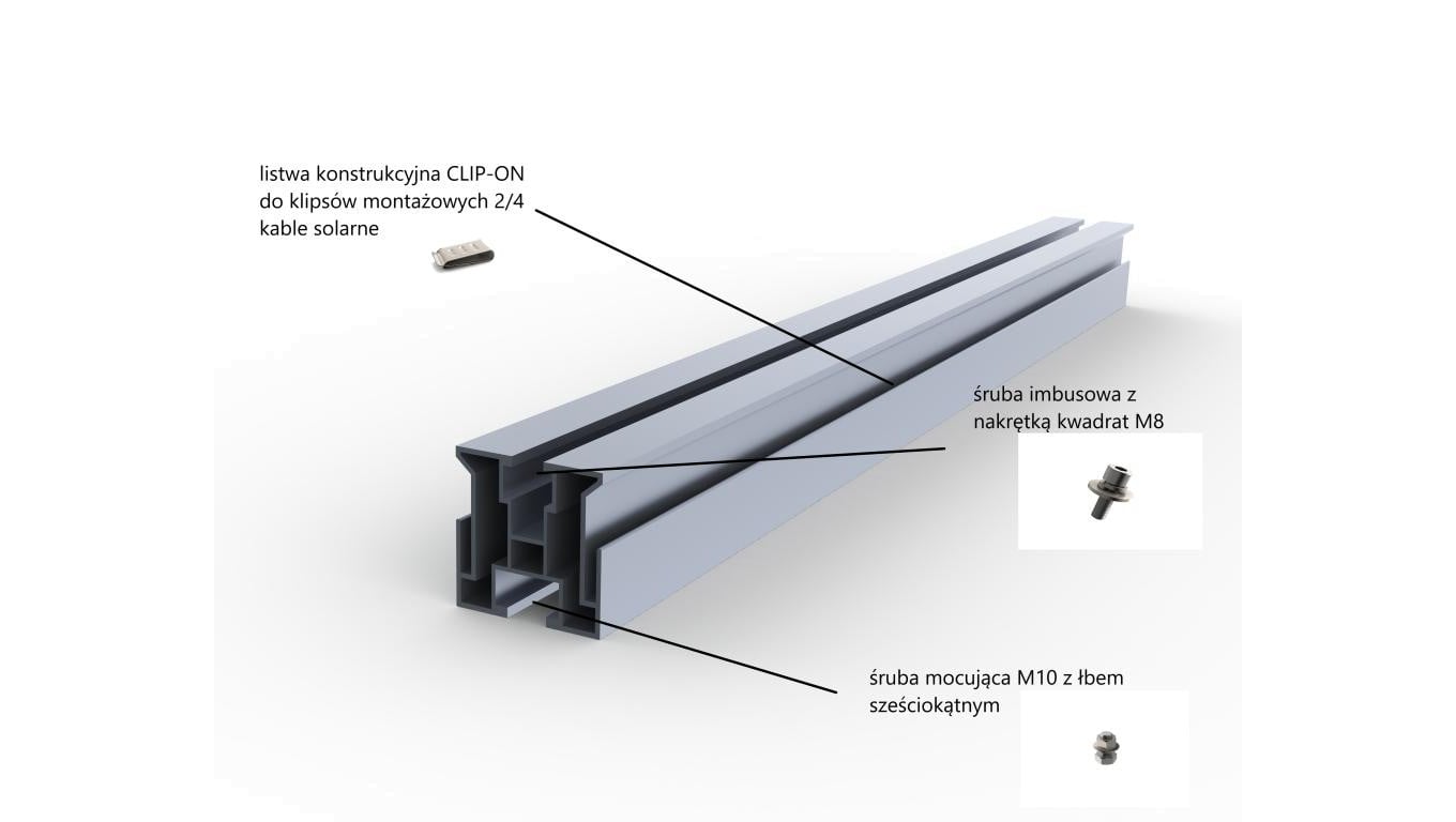Profil montażowy 40x40 CLIP-ON L2400