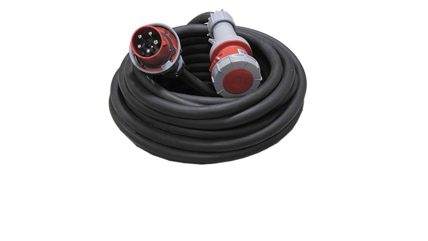 Przedłużacz budowlany trójfazowy elCORD CEE 125A 400V IP67 15m H07RN-F 5G35 z wtyczką i gniazdem CEE 125A-5P IP67 30565150