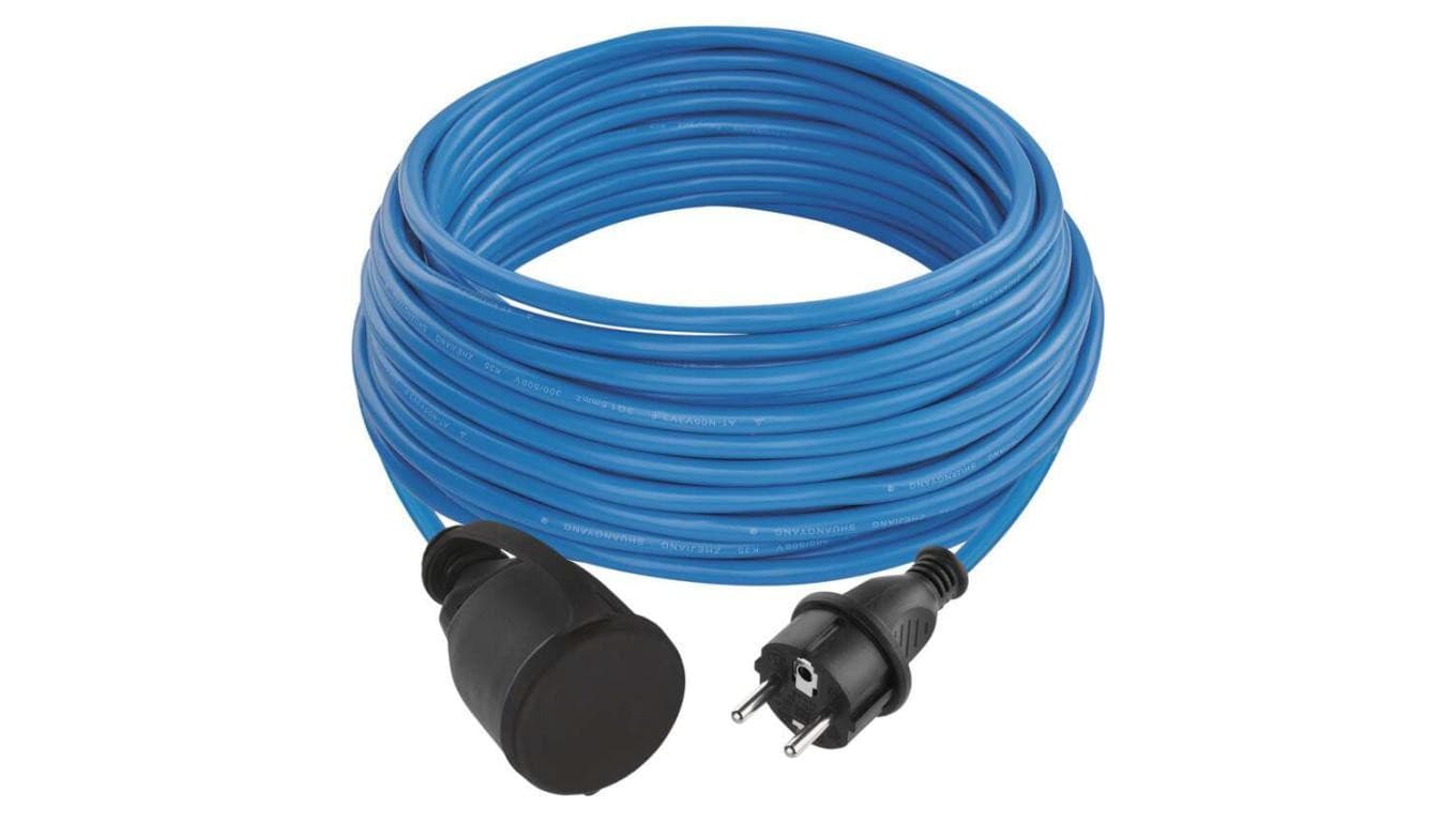 Przedłużacz mrozoodporny 20 m / 1 gniazdo / niebieski / PVC / 230 V / 1,5 mm2 P01420W